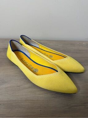 Rothy’s The Point Flats Ballet Marigold Butter Yellow Women’s Size US 6